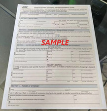 (50) CA California Vehicle/Vessel Transfer Reassignment Form Bill Of Sale FORMS picture