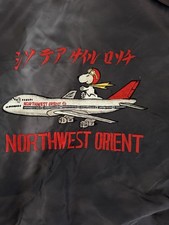 Vintage Northwest Orient Airlines Crew Garment Bag Snoopy Flying Ace 747 RARE picture