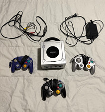 Nintendo GameCube Silver Console w/ 3 Controllers, Composite AV & Power Cords picture