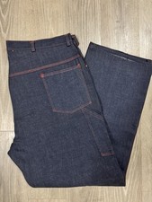 Vtg 60s Denim Carpenter Work Jeans Deadstock NOS General Zipper 42x32 USA picture