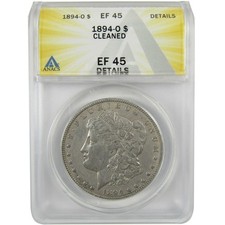 1894 O Morgan Silver Dollar EF 45 Details ANACS $1 Coin SKU:I28552 picture