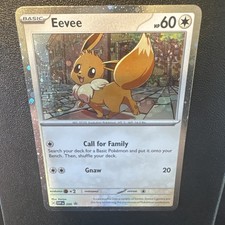 Pokemon TCG Eevee 1 SWIRL. SVP200 Scarlet & Violet Promo Holo English 60HP Gnaw picture