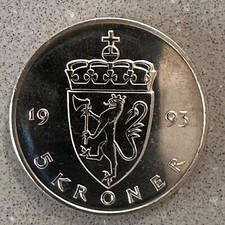 NORWAY 5 KRONER 1993 - UNC picture