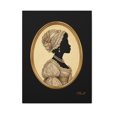 1800s Antique Silhouette Inspired African American Woman Giclée Canvas 12 x 16 picture
