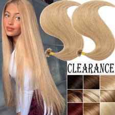Pre-Bonded Keratin Fusion Nail U Tip 100%Remy Human Hair Extensions 50S-200S 8A* picture