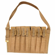 British Sten Gun 7 Pocket 1944 WWII Magazine Pouch Bandolier- Light KHAKI picture