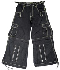 Vintage Tripp NYC Daang Goodman Y2K Goth Wide Leg Sz M Stud Pants Green Stitch picture