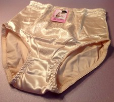 Women Panties,Briefs,Control Panties Ann Diane Size L.Gold Beige Satin 2 Pockets picture