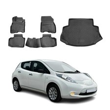 Custom Floor Mats & Cargo Liners for Nissan Leaf 2011-2017 Black 5 Pcs picture
