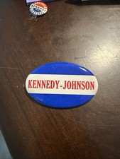KENNEDY - JOHNSON oval pinback button pin picture