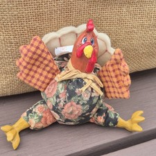 Vintage RUSS PAUL TREE TURKEY Shelf Sitter Thanksgiving Decor Cottage Core Fall picture