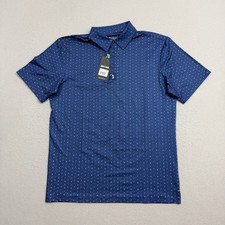 Bogey Bros Polo Men Medium Blue Big Numbers Short Sleeve Performance Stretch NEW picture