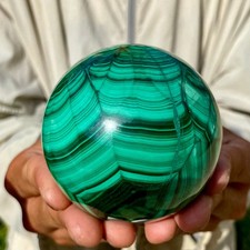 1.56LB Rare Natural Malachite quartz hand Carved sphere Crystal Healing picture