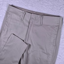 NEW Uniqlo Lemaire Flat Front Trousers Mens 33/31 Beige 321-168263 Straight Cott picture