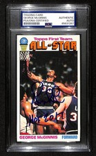 George McGinnis HOF Signed/Inscr 1976-77 TOPPS Card #128 76ers PSA/DNA 201360 picture