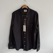 Folk Bobby Button Down Shirt Mens XL Extra Large Washed Black Long Sleeve BNWT picture