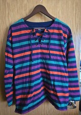 Lands' End Multi-color Striped Heavy Weight Tunic Lace Up Size S/P picture