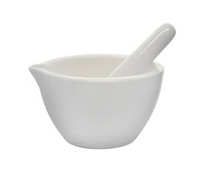 Porcelain Mortar & Pestle Set, 5oz - Unglazed Grinding Surface - Eisco Labs picture