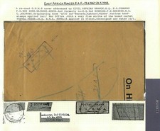 BOIC MEF SOMALIA Reused Official Cover CIVIL AFFAIRS BRANCH Kenya 1946 MS3873 picture