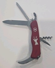 Rare Victorinox Hunter 111mm Deer Pocket Knife Red Multi-Tool Great Condition  picture