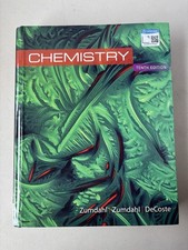 Cengage Chemistry Tenth Edition Hardcover 2018 Textbook Zumdahl Zumdahl DeCoste picture