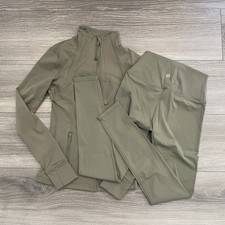 Cute Women’s lululemon Define Jacket & Leggings set Green Size 2 - NEXT DAY SHIP picture