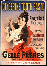 Vintage Gellé Frères Glycerine Tooth Paste Poster - 24x32 Art Print picture
