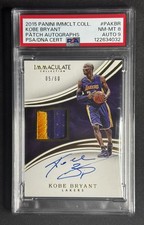 2015-16 Panini Immaculate Collection Game Worn Patch Auto /60 Kobe Bryant PSA 8 picture