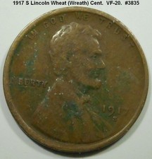 1917-S 1C BN Lincoln Wheat Cent.  #3835.  Low mintage, below 50 million. picture