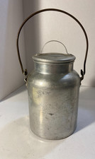 Antique Southern Aluminum Co. Lidded Cream Milk Can The Eternal Brand 11.5” picture
