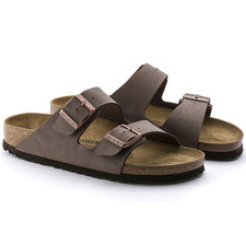 Birkenstock Arizona Birko-Flor Leather Mocha Unisex Summer Sandals Sizes 6–12 picture