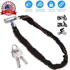 Heavy Duty Motorcycle Bike Bicycle Chain Lock Anti-theft Padlock Security W/ Key picture