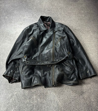 Vintage Genuine Leather Belted Biker Jacket Moto Motorcycle Perfecto Distressed picture