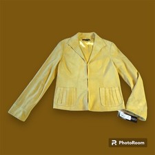 NWT Lafayette 148 Women 10 XL Carlisle Suede Jacket Hook & Eye Buttercup $798 picture