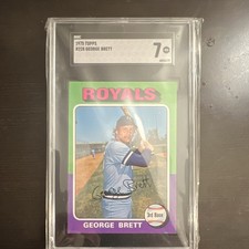 Topps 1975 George Brett Kansas City Royals #228 RC Auto SGC 7 picture