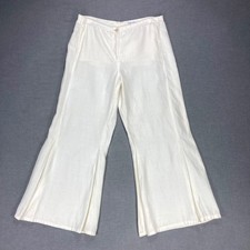 Chanel Vintage 09C Wide Leg Trouser Pants Womens 16 Cream Old  Money Resortwear picture