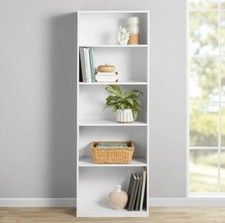 Mainstays 5-Shelf Bookcase with Adjustable Shelves, White picture