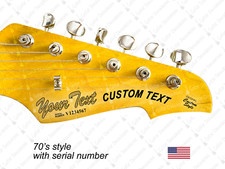 Custom 70's Style Guitar Headstock Waterslide Decal for Electric Guitars picture