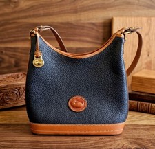 Vintage Dooney & Bourke Navy All Leather Shoulder Bag OBO picture