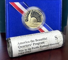 2019 S War In The Pacific Quarter 40-Coin US Mint Roll $10 Face Unc W/ 1986s 1/2 picture