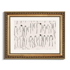 Gold Framed Canvas Wall Art - Abstract Minimalist Portrait Decor 11x14in picture
