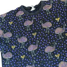 Rare 90s Stringybark Emu Bird Print Graphic Tee Made in Australia Sz L picture