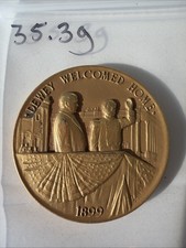 1899 24K GP 35.3 Gram Silver High Relief Round - Admiral Dewey Welcomed Home picture