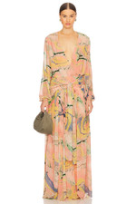 ALEXIS Diane Pleated Watercolor Maxi Dress Size S ORIGINAL $780-Free Shipping picture