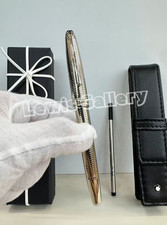 MONTBLANC Meisterstuck Silver Barley Rollerball Pen w/ Case & Refill - Bid  picture