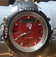 ESQ BY MOVADO Swiss Octane (Ana-Digi) Quartz, Date Red Dial Black Strap picture