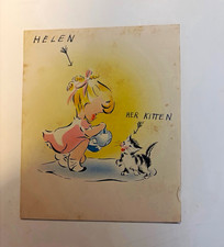 Vintage 1947 Rabouin High School Hand Written Get Well Card Nit-Wit Club NOLA picture