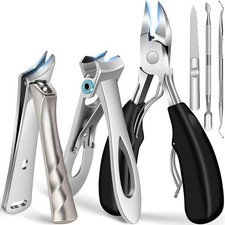 6Pcs Professional Toenail Clippers Set for Thick Ingrown Nails Heavy Duty Nipper picture