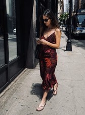 Vintage Express Euro Floral Slip dress, Adjustable Straps Romantic Cool Size M picture