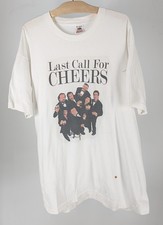 Vintage 1993 Cheers Last Call TV Show Promo Tee USA White Comedy Graphic Shirt picture